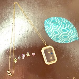 Origami Owl Necklace with chain and 5 charms